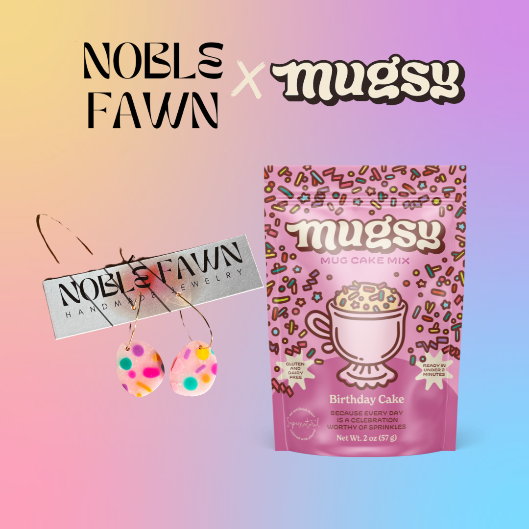 Birthday Earring and Mug Cake Mix Gift Set